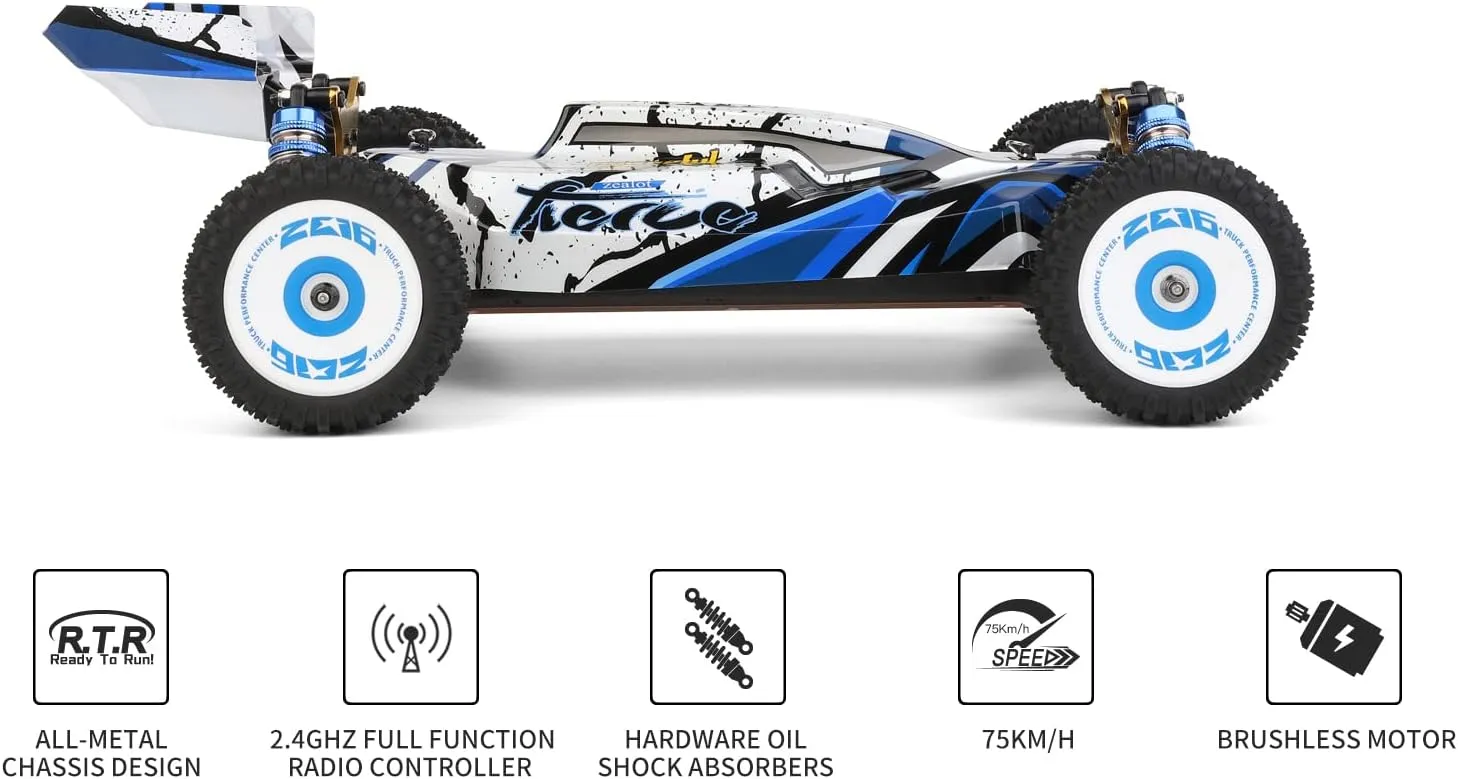 WLtoys XK 124017 V2 1/12 4WD 75km/h High-Speed Brushless Motor Off-Road Remote Control Drift Climbing RC Racing Car Adults,Kids Toys (124017 2200 3000)