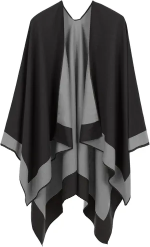 Women's Shawl Wraps Open Front Poncho Cape Oversized Sweaters Casual Cardigan Shawls for Fall Winter