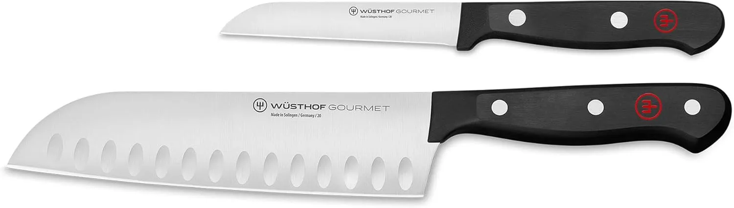 WÜSTHOF Gourmet 2-Piece Asian Chef's Knife Set, Black