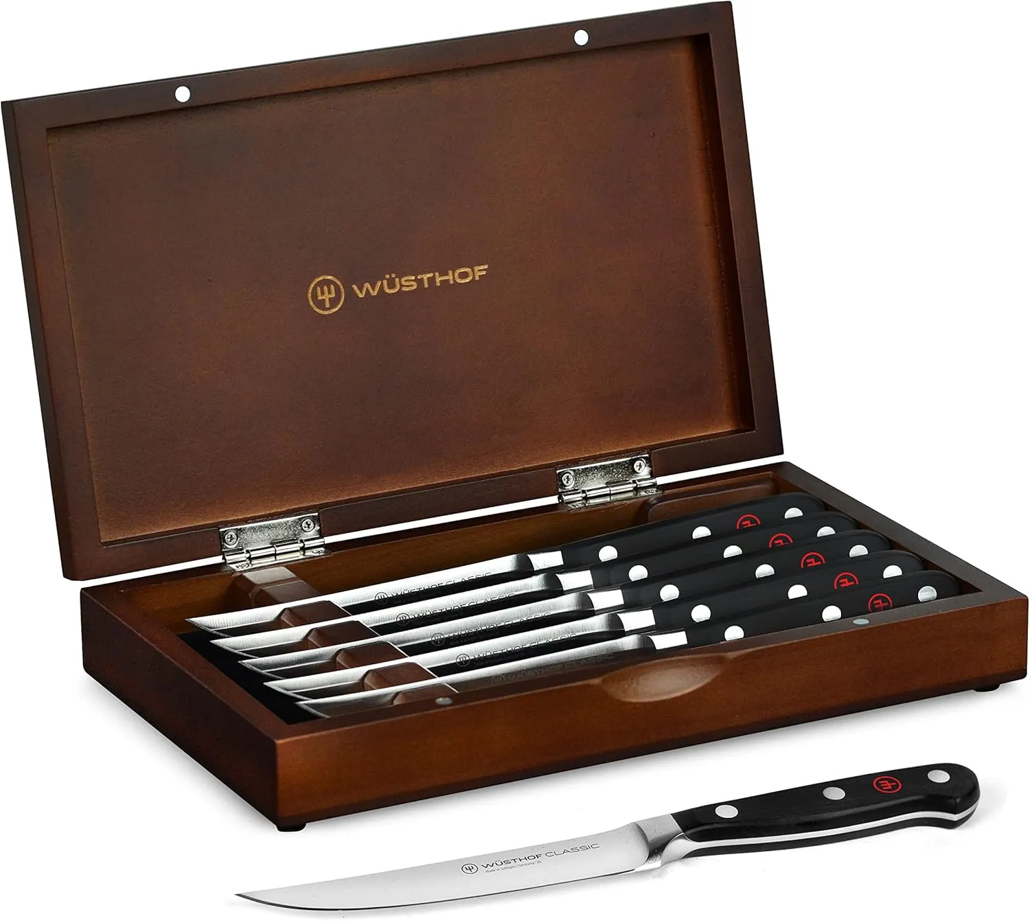 Wusthof Classic Steak Knife Set with Wood Case (6 Piece)