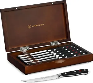 Wusthof Classic Steak Knife Set with Wood Case (6 Piece)