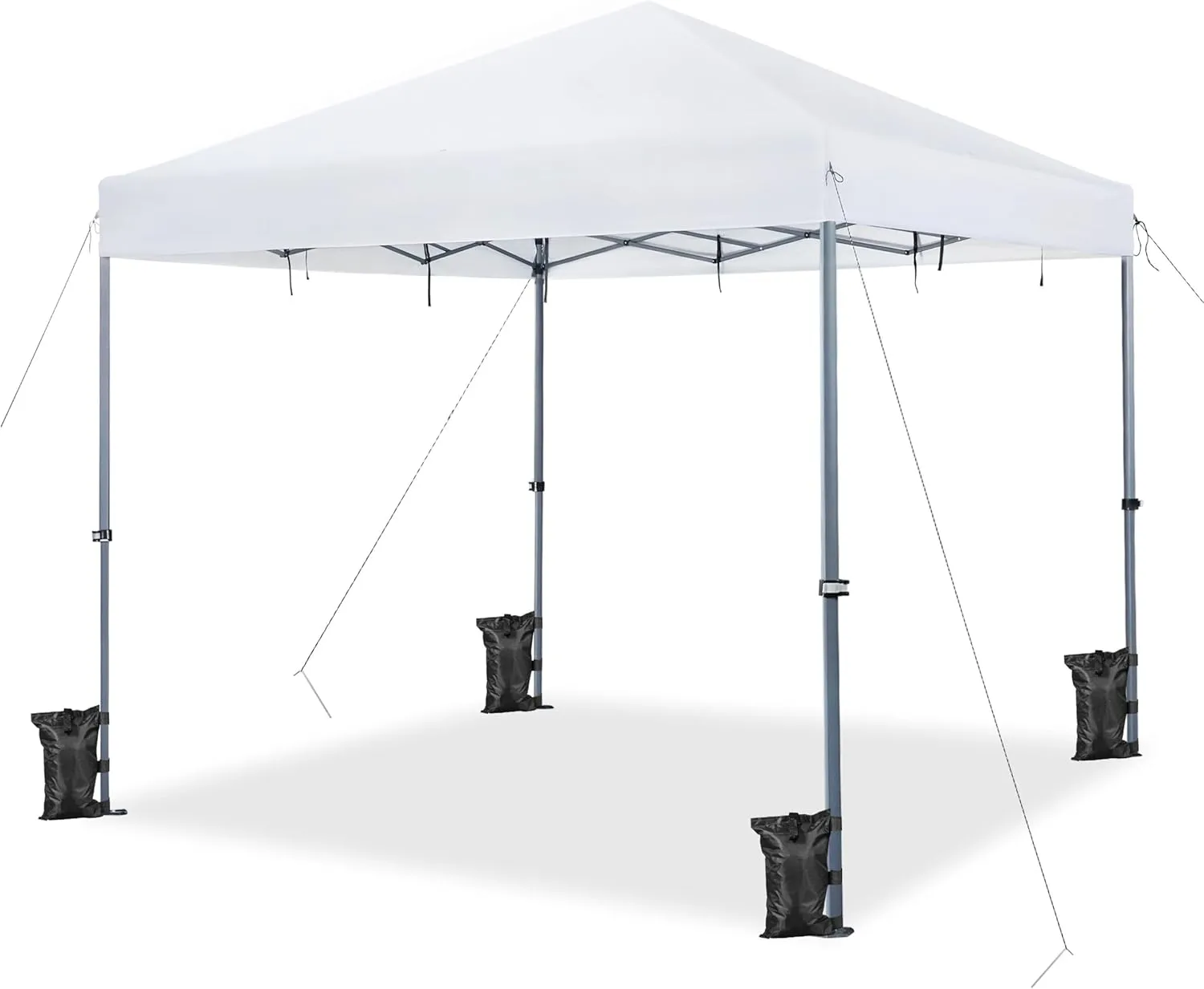 Yaheetech 12x12 Pop Up Canopy Easy Set-up Tent, Portable Outdoor Canopy Instant Tent, Commercial Gazebo with Wheeled Carry Bag & 4 Sandbags for Home, Party & Outdoor Activities, White