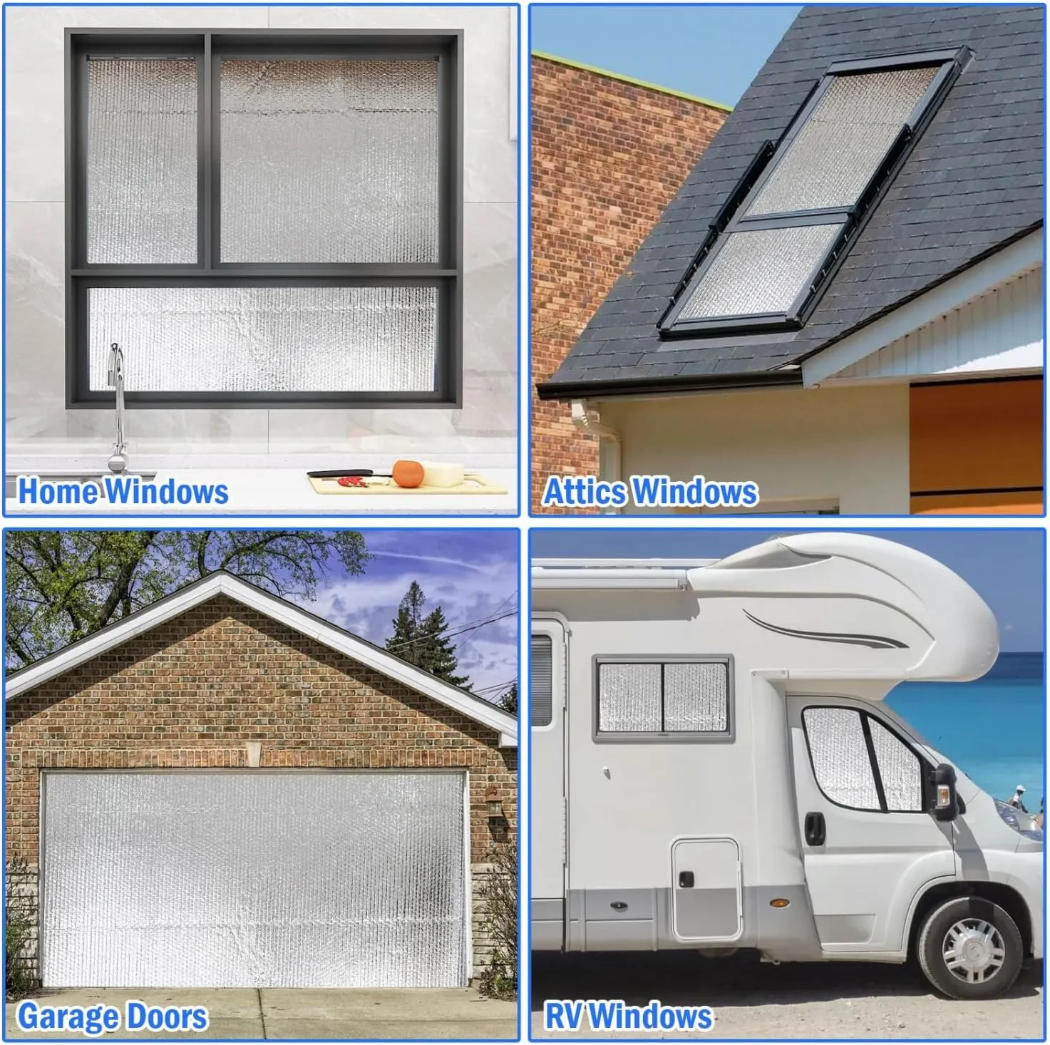 YoleShy Double Reflective Insulation 48 in X 10 FT RV Window Insulation for Summer Heat Reflective Window Film for Roof, Car, Garage Doors