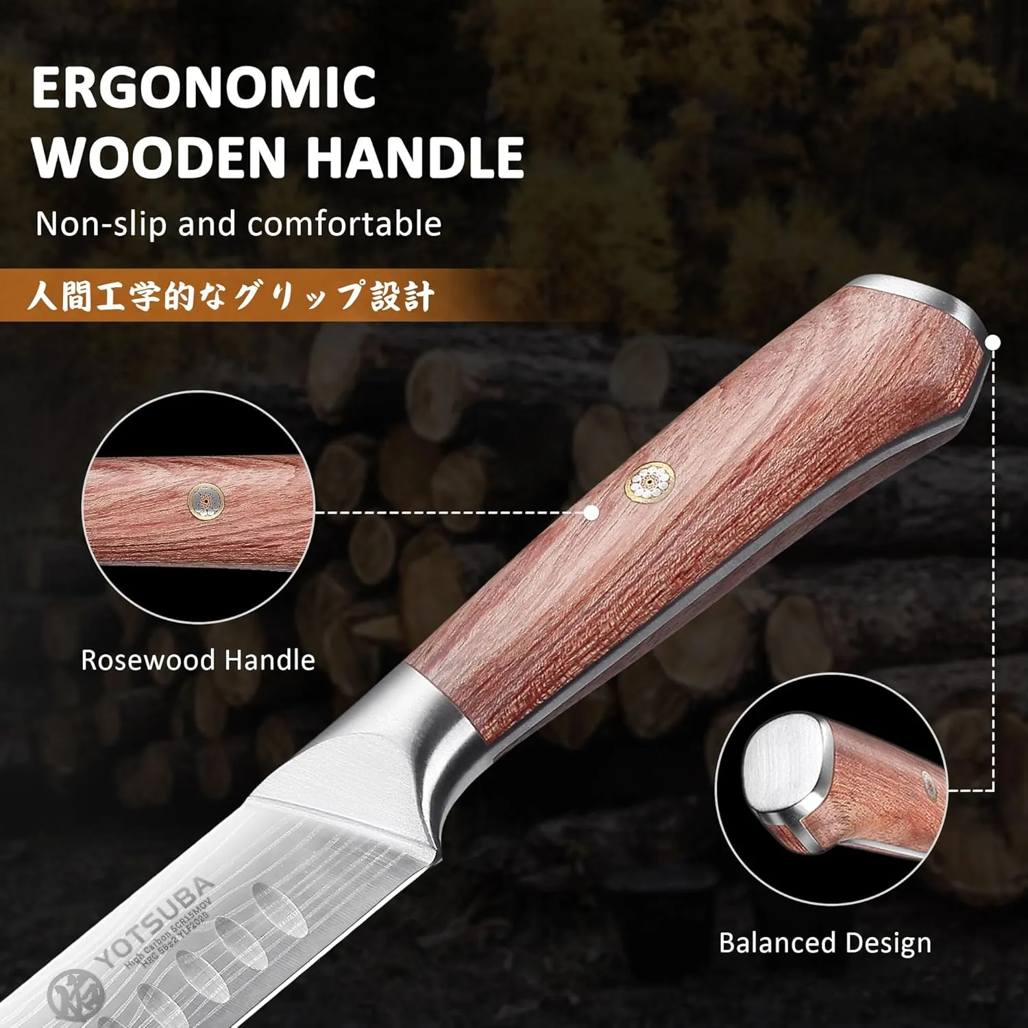 YOTSUBA Carving Knife, 12 inch Brisket Knives, High Carbon Steel Slicing Knives with Ergonomic Handle, Meat Cutting and BBQ Knife, Razor Sharp Carving Knives for Meat with Gift Box