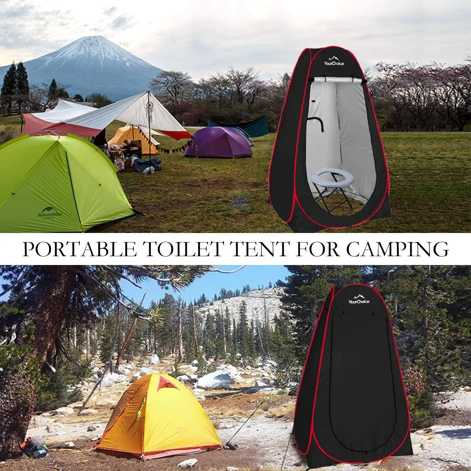 Your Choice Pop Up Privacy Shower Tent - Portable Changing Tent for Camping, Beach & Hiking - 6.2FT Lightweight with Carry Bag, Quick Setup & Full Coverage