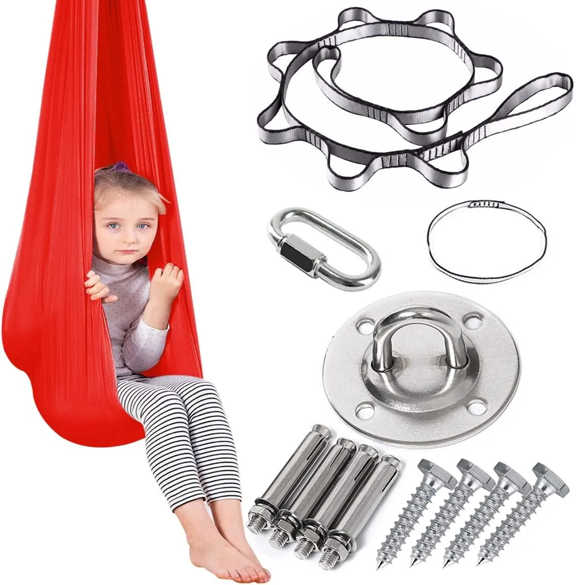 ZCYBHD Breathable Mesh Hammock with Load-Bearing 200kg Indoor Physical Swing Active Aerial Yoga Swing for Kids and Adult with Special Needs Sensory Integration