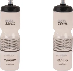ZEFAL Magnum Pack – Two Large Capacity Bicycle Bottles, Reusable Bike/Mountain Bike and Sport Bottle, BPA-Free – Soft Water Bottle with Screw Lid – Made in France – Black (Translucent), 2 x 975 ml